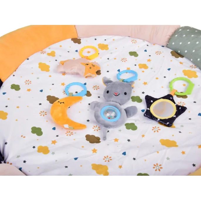 Stonowane detale maty CHMURKA w zieleni i żółcieniach