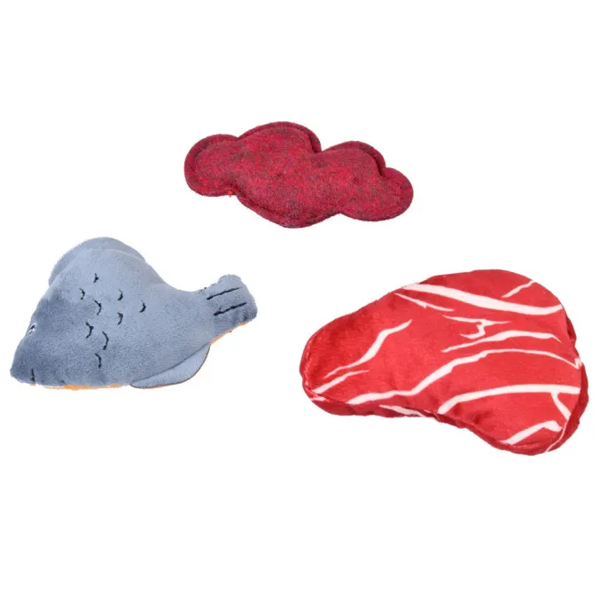 zbliżenie na kolorowe materiałowe warzywa z zestawu