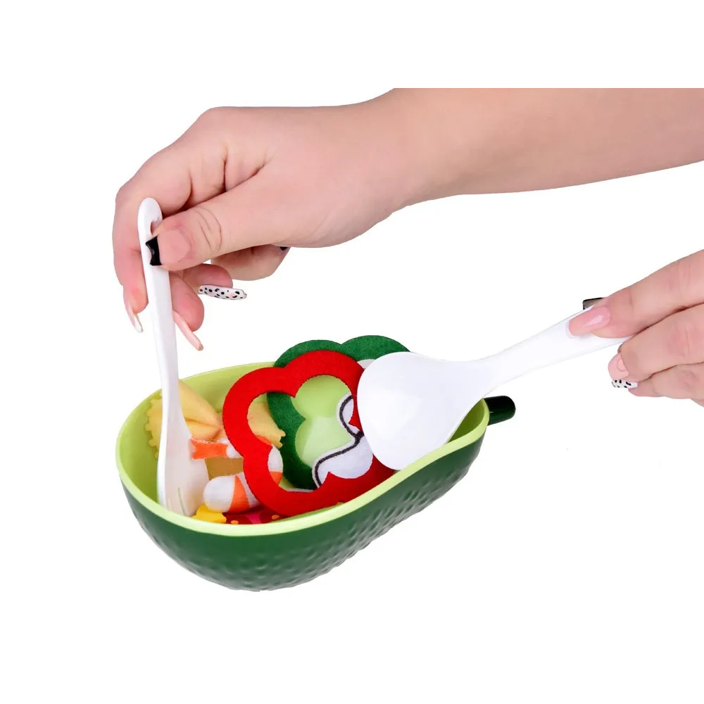 komplet akcesoriów do przygotowania sałatki przez dzieci