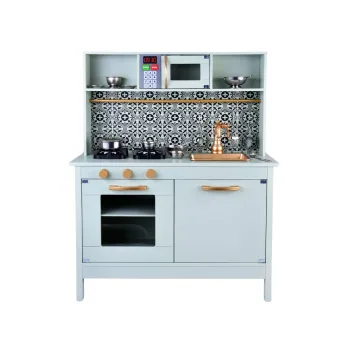 Miętowa drewniana Kuchnia dla dzieci efekty dźwiękowe świetlne ZA4128