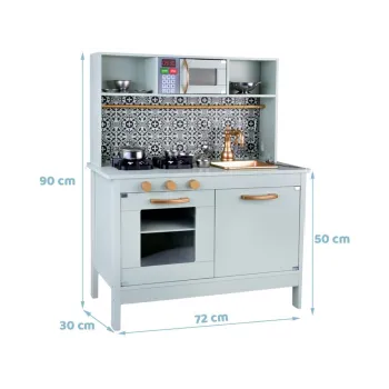 komplet stalowych akcesoriów kuchennych wraz z fartuszkiem w zestawie