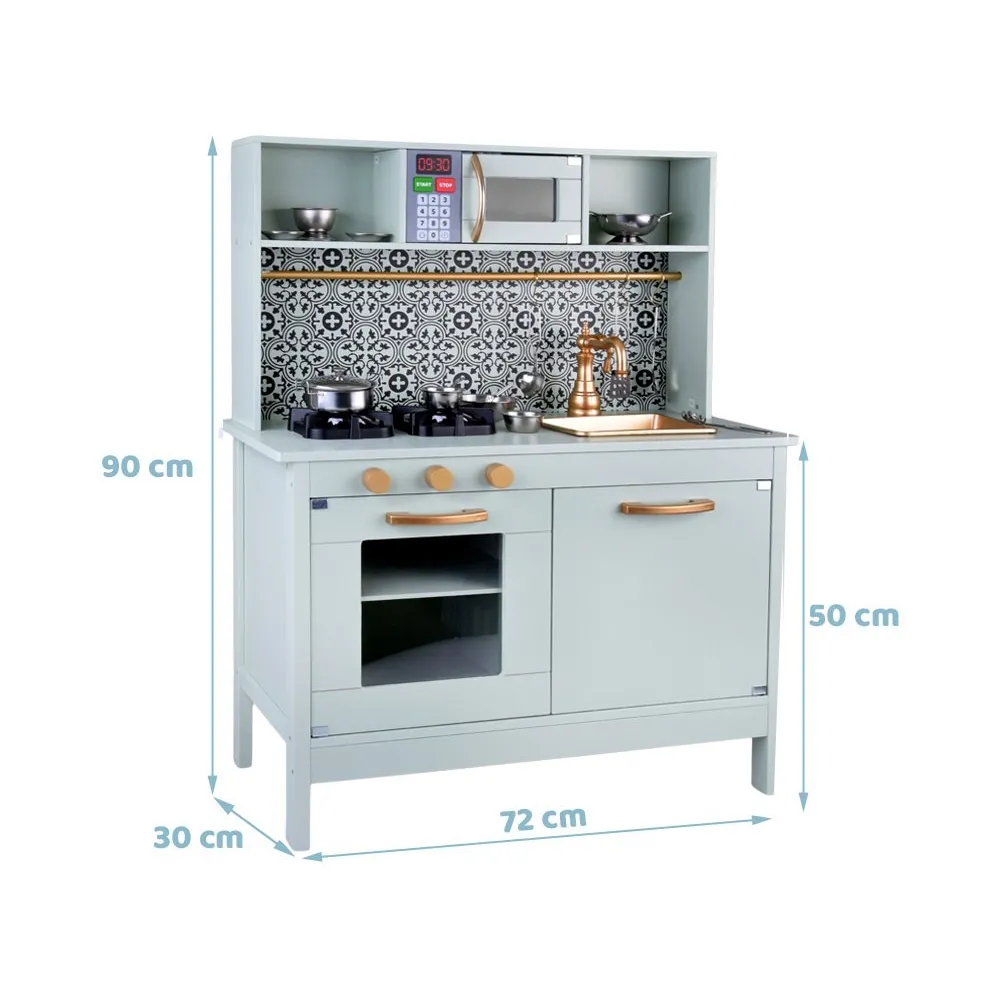 komplet stalowych akcesoriów kuchennych wraz z fartuszkiem w zestawie