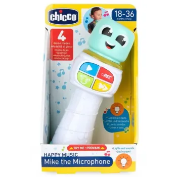 Interaktywny mikrofon Mike dla dzieci w kolorowej formie z podświetleniem LED