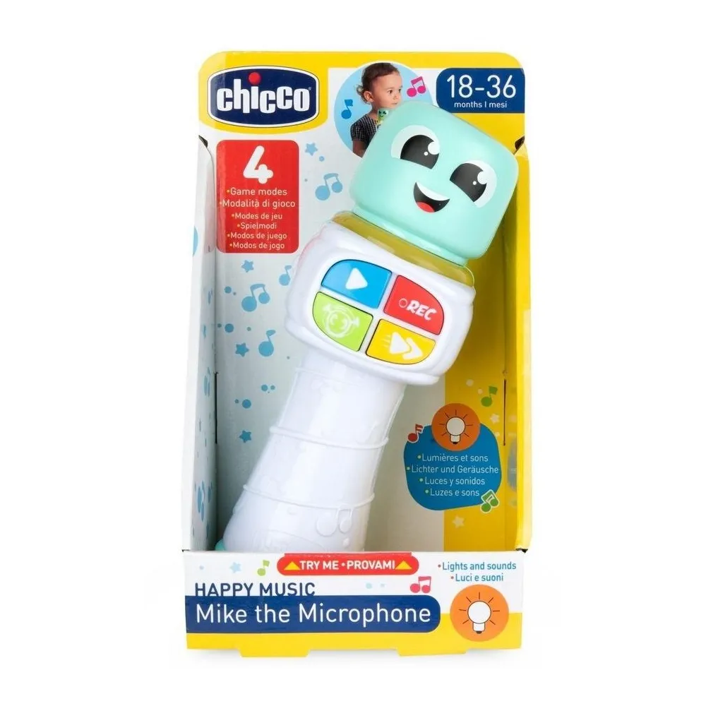Interaktywny mikrofon Mike dla dzieci w kolorowej formie z podświetleniem LED