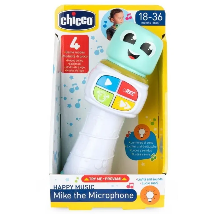 Interaktywny mikrofon Mike dla dzieci w kolorowej formie z podświetleniem LED