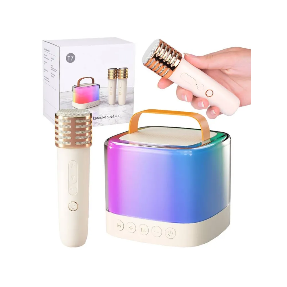 Zestaw karaoke z dwoma mikrofonami i głośnikiem bezprzewodowym
