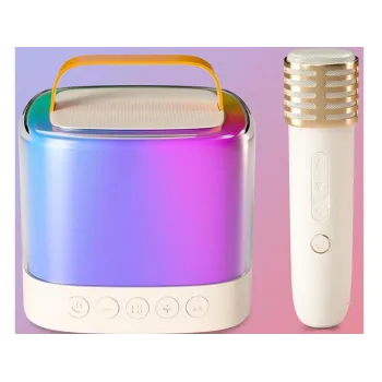 Kolorowe efekty świetlne RGB na obudowie przenośnego głośnika