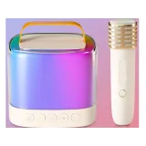 Kolorowe efekty świetlne RGB na obudowie przenośnego głośnika