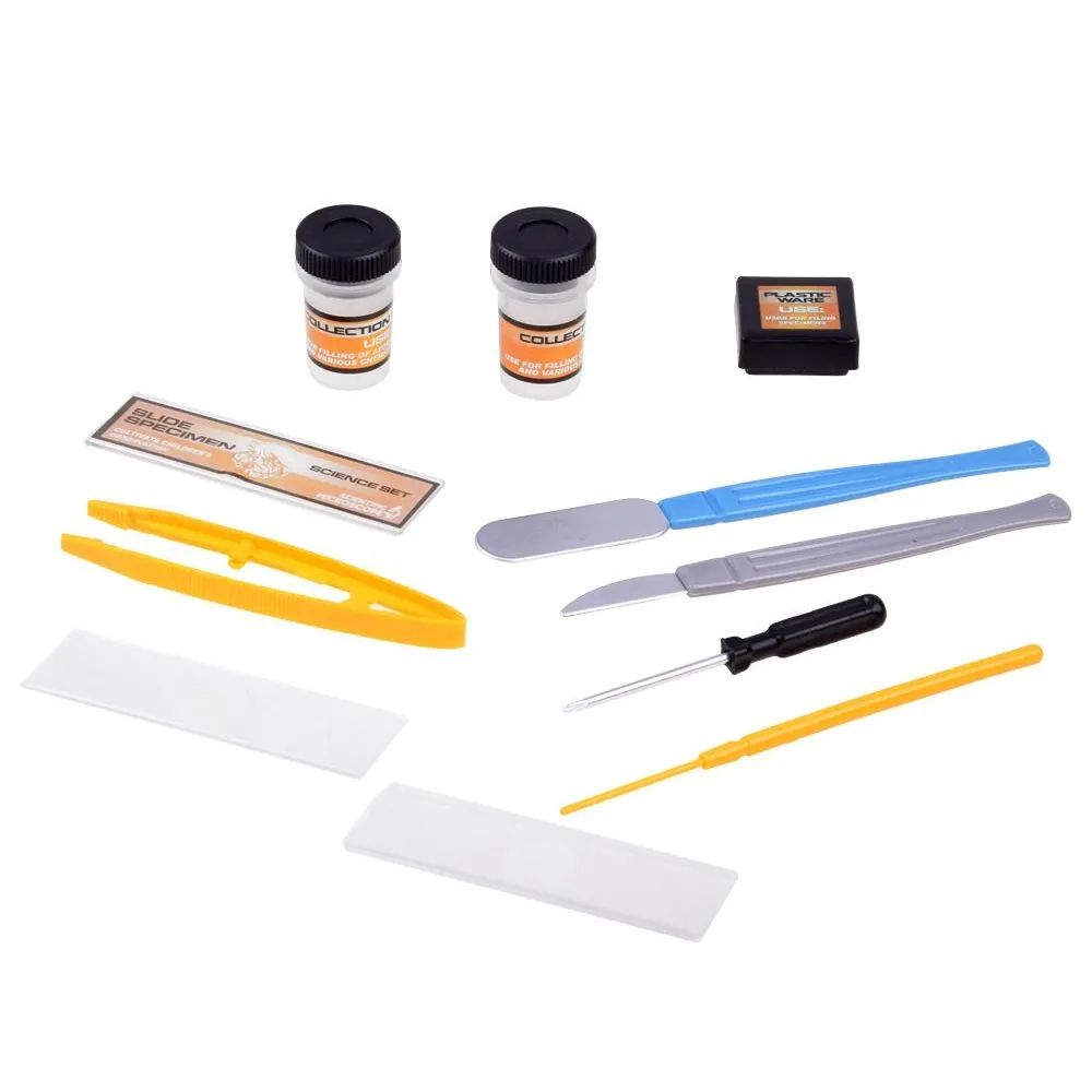 pełny zestaw elementów laboratorium dla młodego naukowca