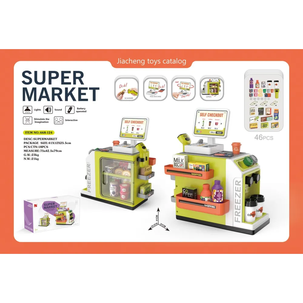 MINI Supermarket + Akcesoria w kompaktowej formie z detalami sklepu