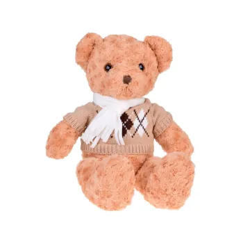 Miś pluszowy mięciutki Niedźwiadek w sweterku i szaliku 60cm ZA5330