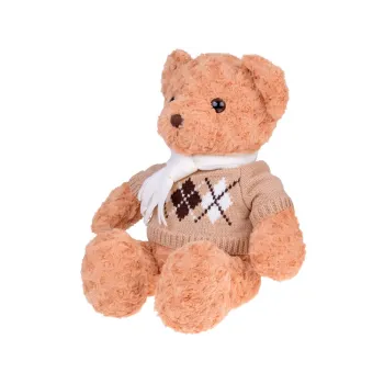 detal materiałowego noska misia w sweterku