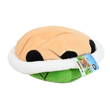 Pluszowa zielona skorupa inspirowana grą Mario, widok z boku