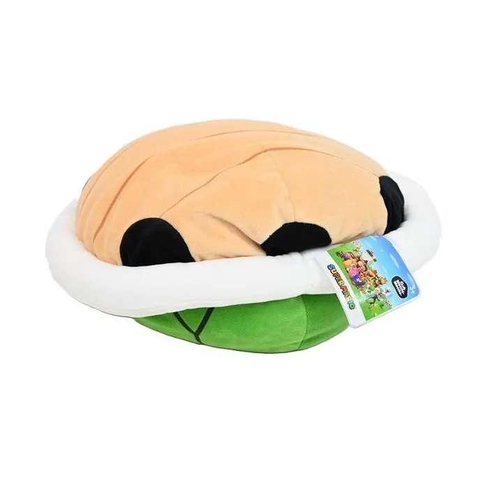 Pluszowa zielona skorupa inspirowana grą Mario, widok z boku