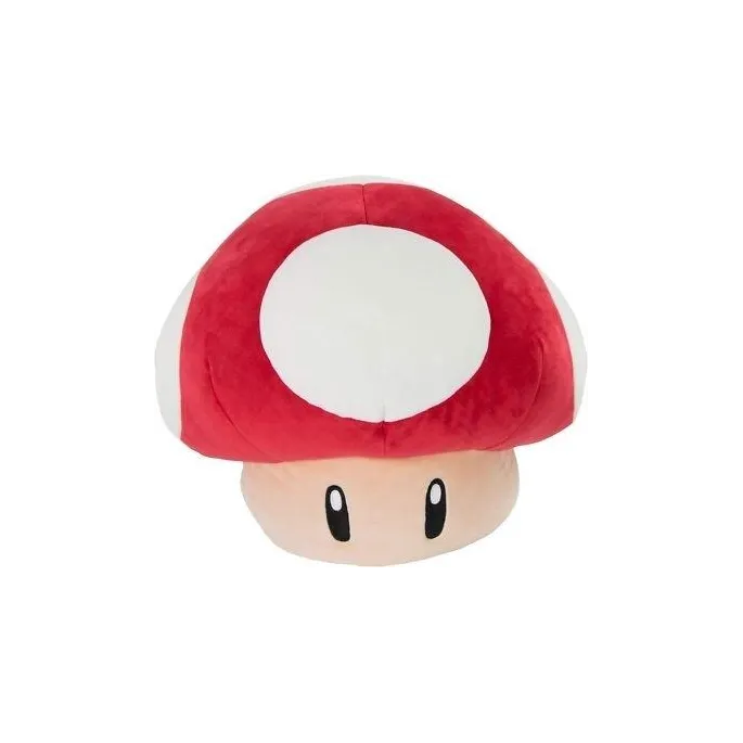 pluszowy Red Mushroom Super Mario z widocznymi detalami