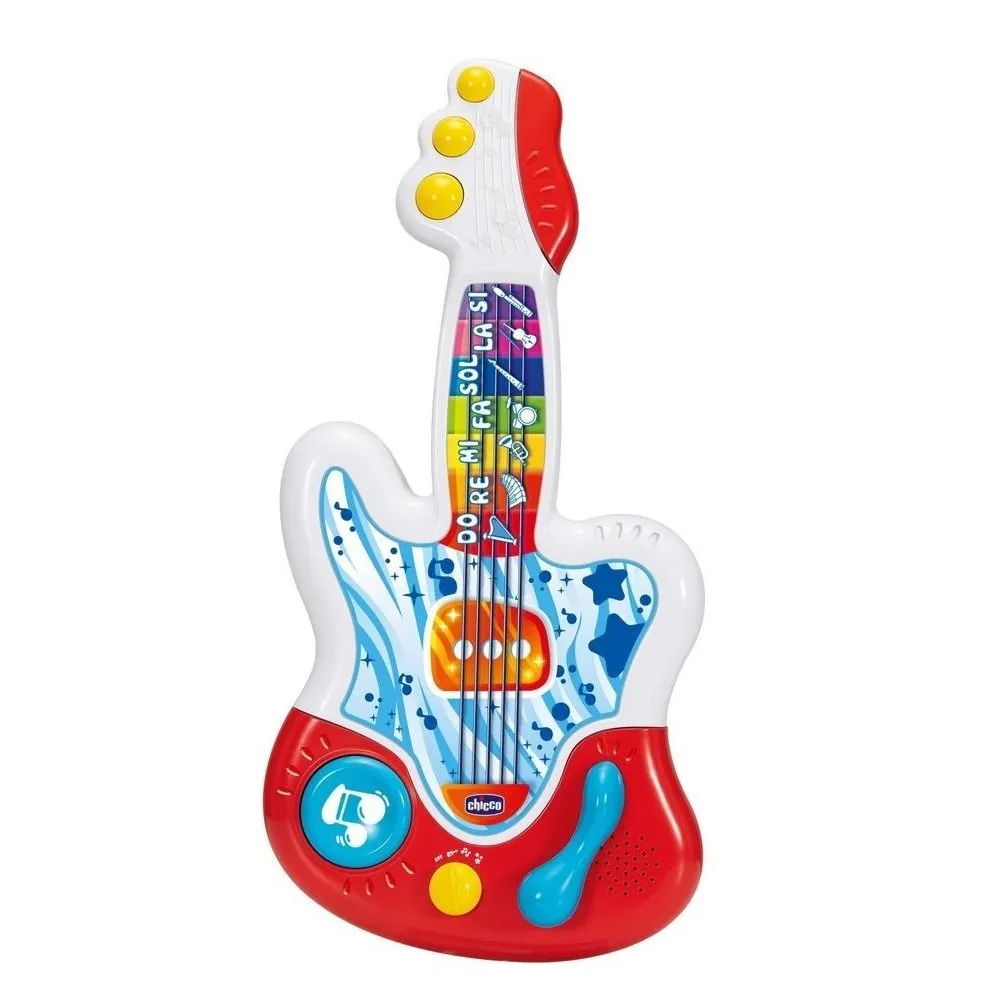 kolorowa gitara edukacyjna dla dzieci z ośmioma interaktywnymi przyciskami