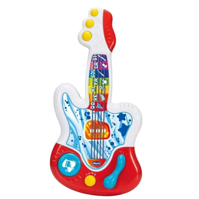 kolorowa gitara edukacyjna dla dzieci z ośmioma interaktywnymi przyciskami