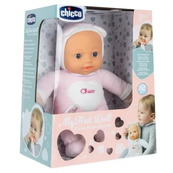 Miękka lalka różowa o długości 30 cm z gryzakiem w kształcie serca