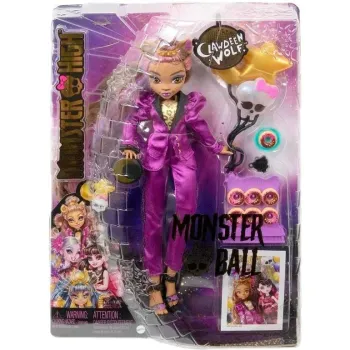 Lalka Monster High Clawdeen Wolf w balowej stylizacji z dodatkami
