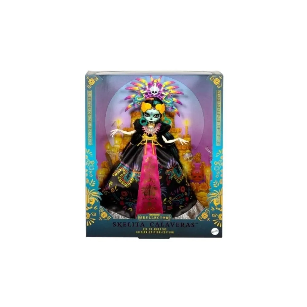 Monster High Dia De Muertos Skelita Calaveras z bogato zdobionym strojem i detalami