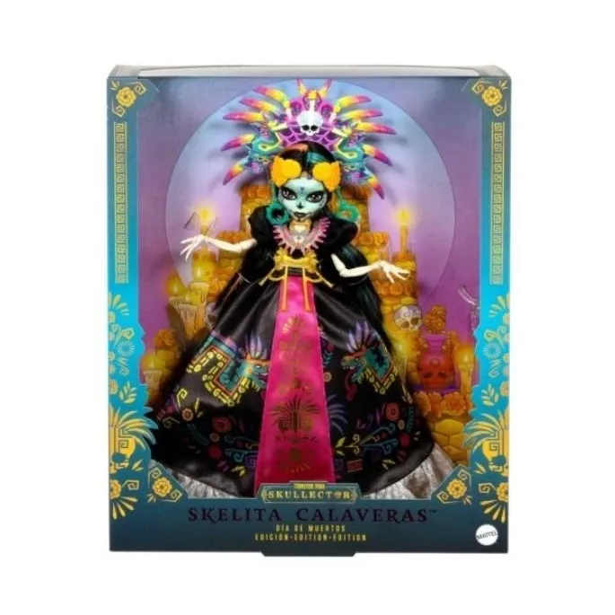 Monster High Dia De Muertos Skelita Calaveras z bogato zdobionym strojem i detalami