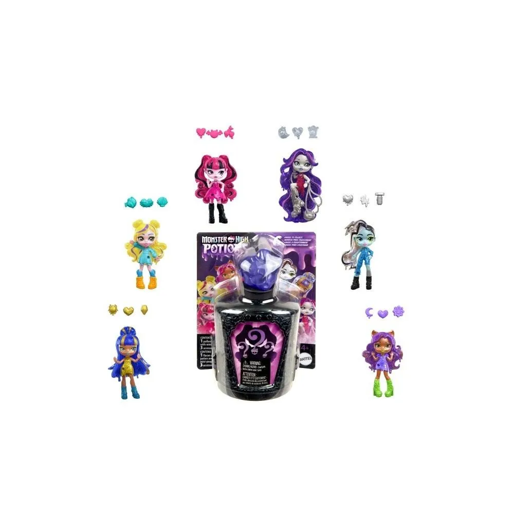 Monster High Eliksiry Minilalka Seria 1 mix z zestawem magicznych ozdób w saszetce