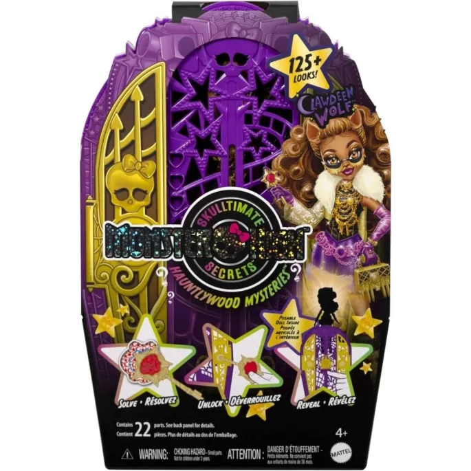 Lalka Monster High Straszysekrety Seria 6 Clawdeen Wolf z widocznymi detalami stroju