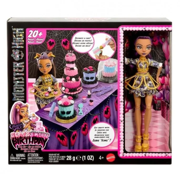 Zestaw Monster High z lalką i tortem do dekoracji na urodziny