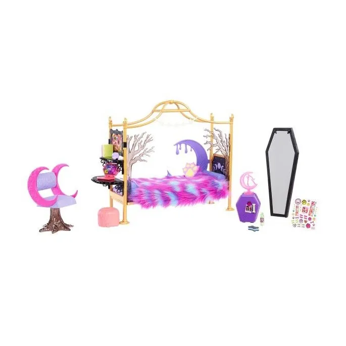 Zestaw Monster High Sypialnia Clawdeen Wolf z mebelkami i akcesoriami