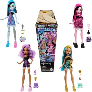 Lalka Monster High i akcesoria z zestawu tematycznego ukryte sekrety