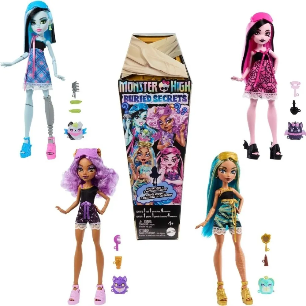 Lalka Monster High i akcesoria z zestawu tematycznego ukryte sekrety