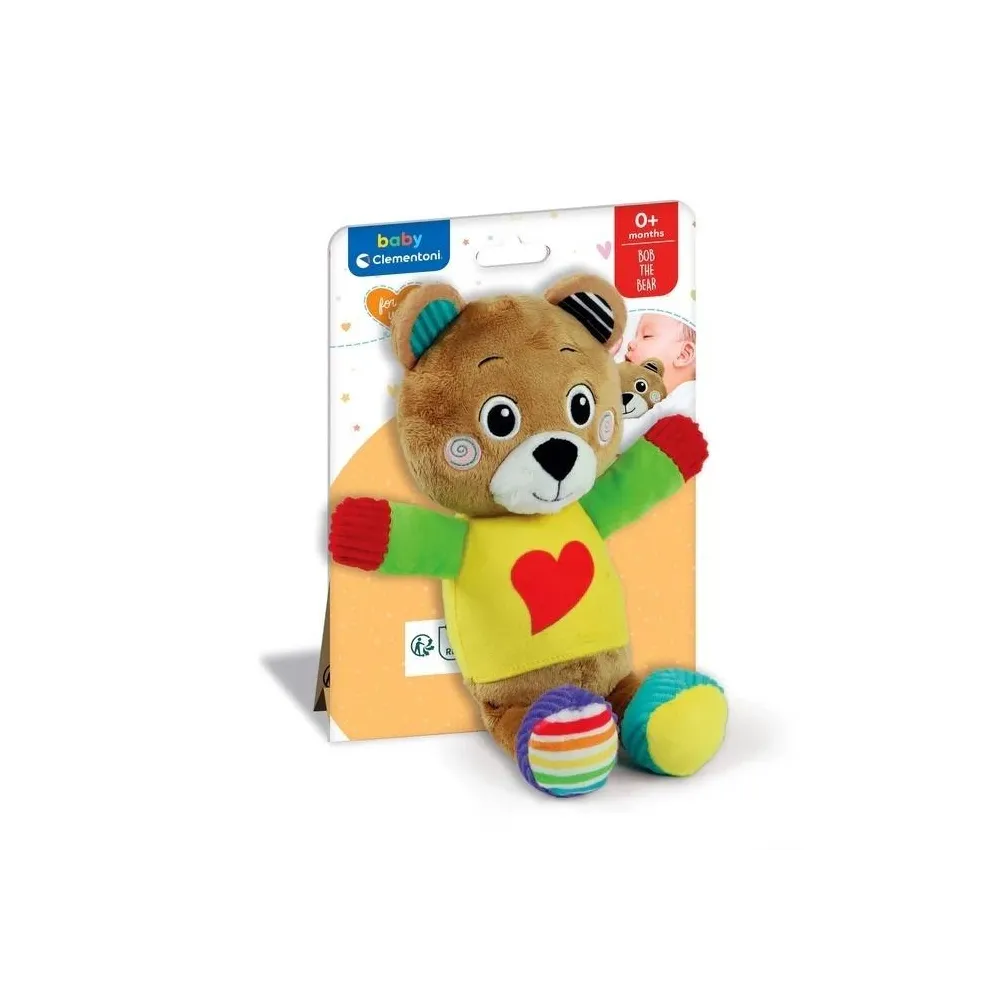 pluszowy miś do przytulania dla najmłodszych dzieci, widoczny z przodu