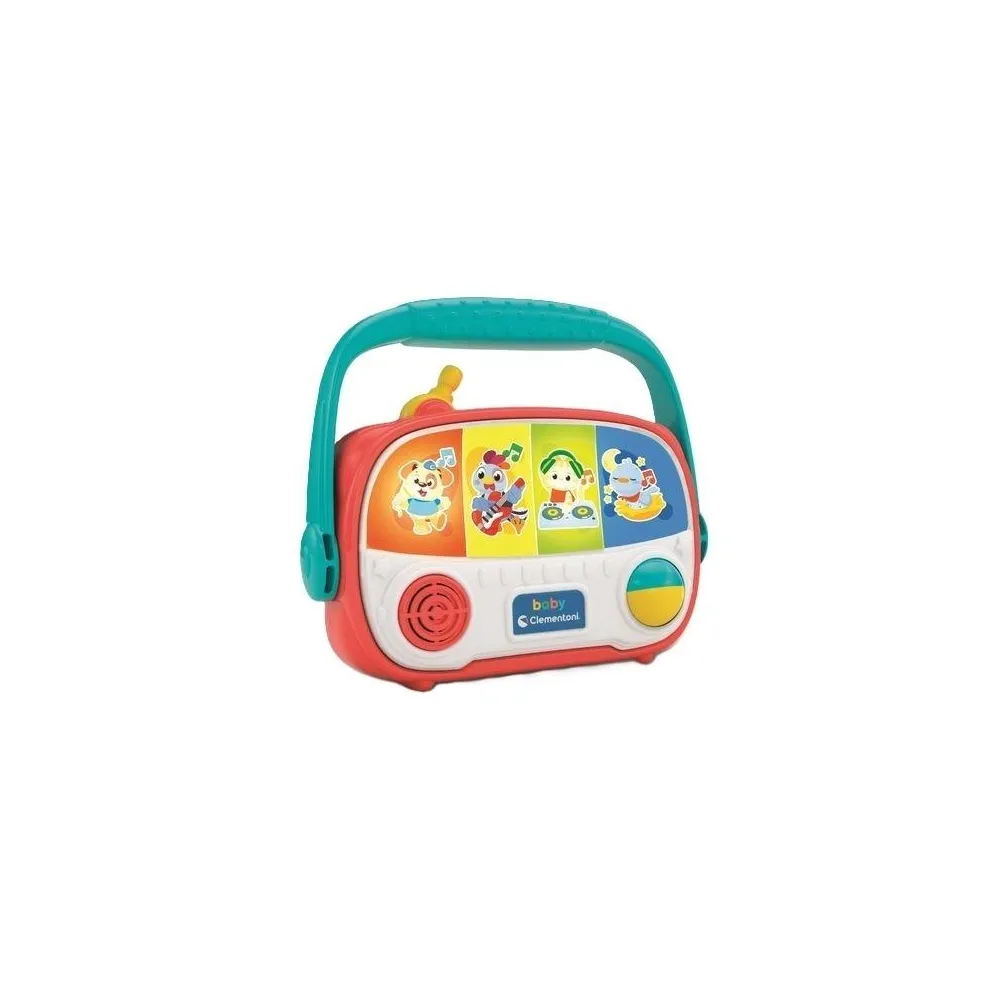 interaktywne baby radio z podświetlanymi przyciskami i kolorowymi elementami