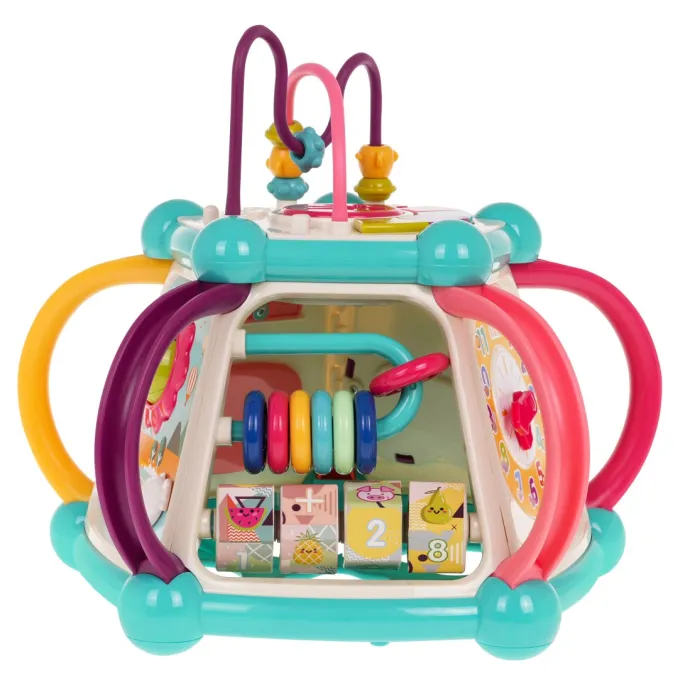 sorter z klockami na dolnej części kostki edukacyjnej