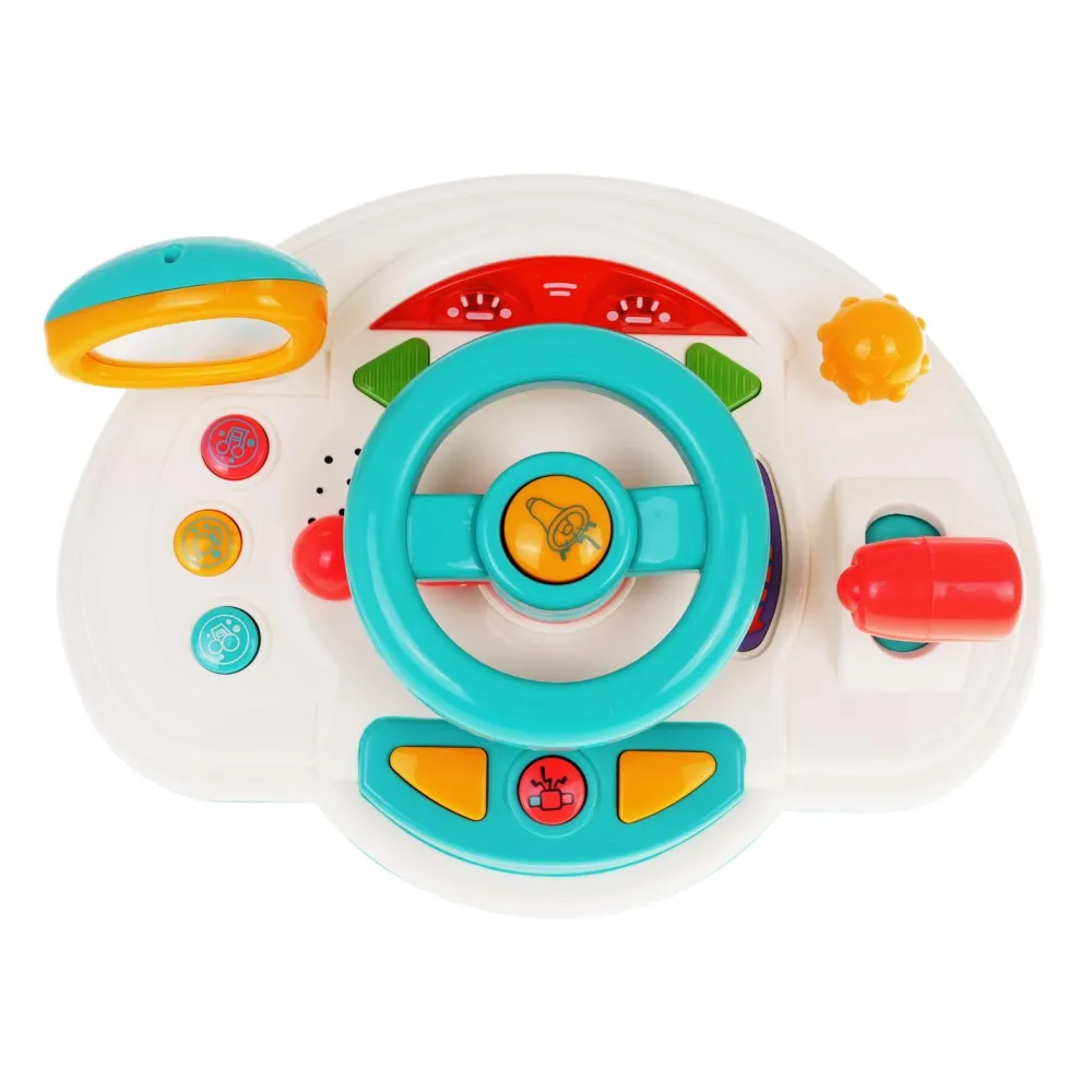 kolorowy symulator jazdy dla dzieci na stole podczas zabawy