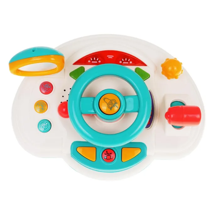 kolorowy symulator jazdy dla dzieci na stole podczas zabawy