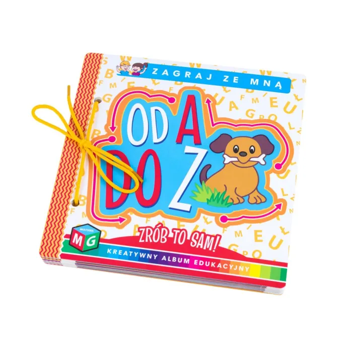 Strona z ćwiczeniami pisania po śladzie liter dla dzieci