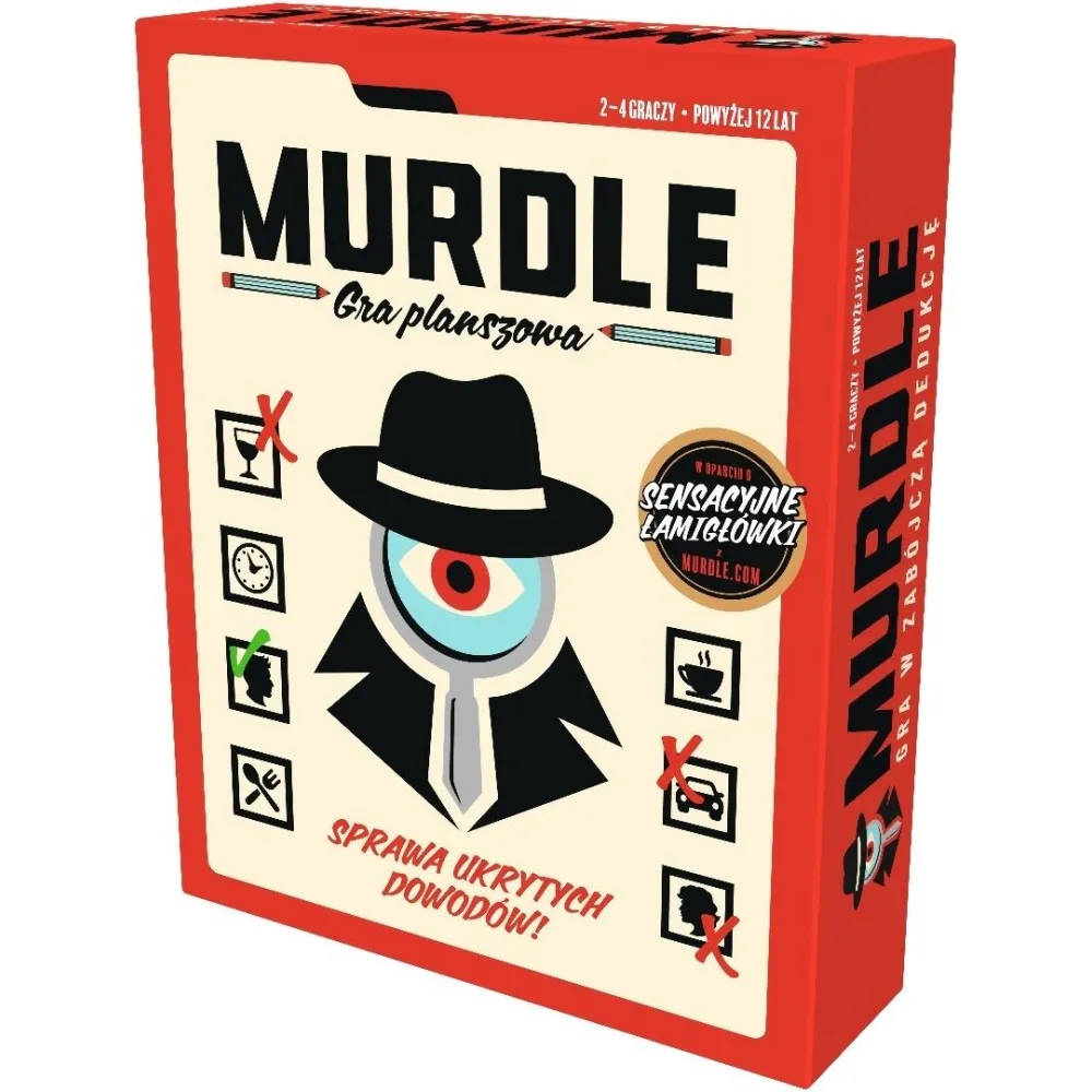 Gra Murdle PL z elementami zagadek i wskazówek dostępnych na planszy