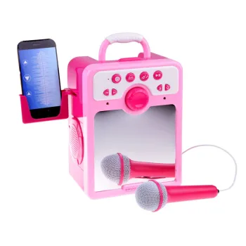 Muzyczny głośnik różowy Boombox dla dzieci z mikrofonem IN0166
