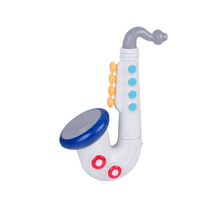 Zbliżenie na kolorowe przyciski interaktywnego saksofonu