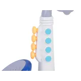 Saksofon zabawkowy z widocznym czerwonym przyciskiem z gwiazdką