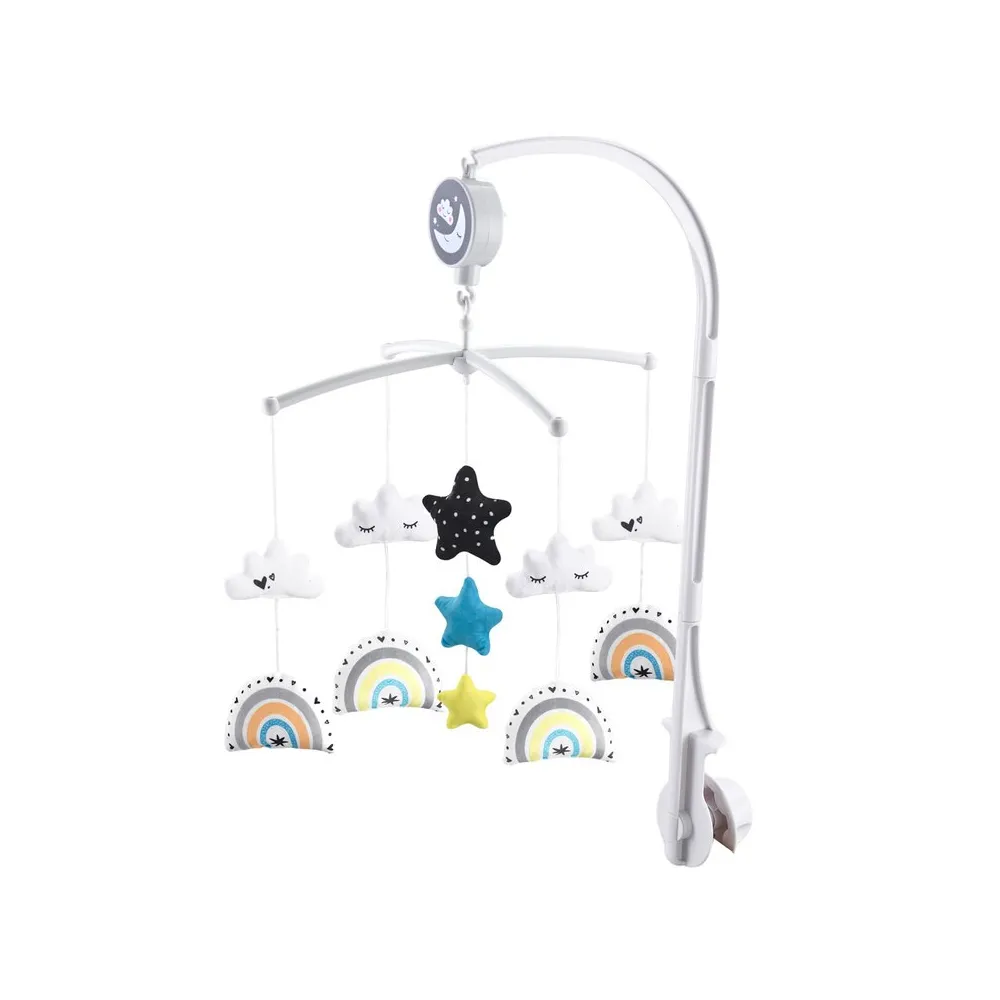 nakręcana karuzelka z motywem tęczy do łóżeczka dla maluszka