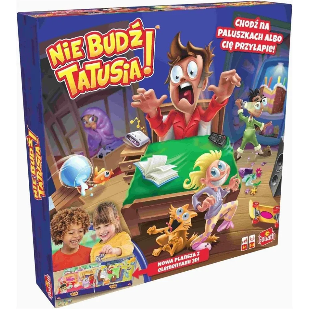 Gra planszowa Nie Budź Tatusia! 2 z pionkami i figurką na planszy