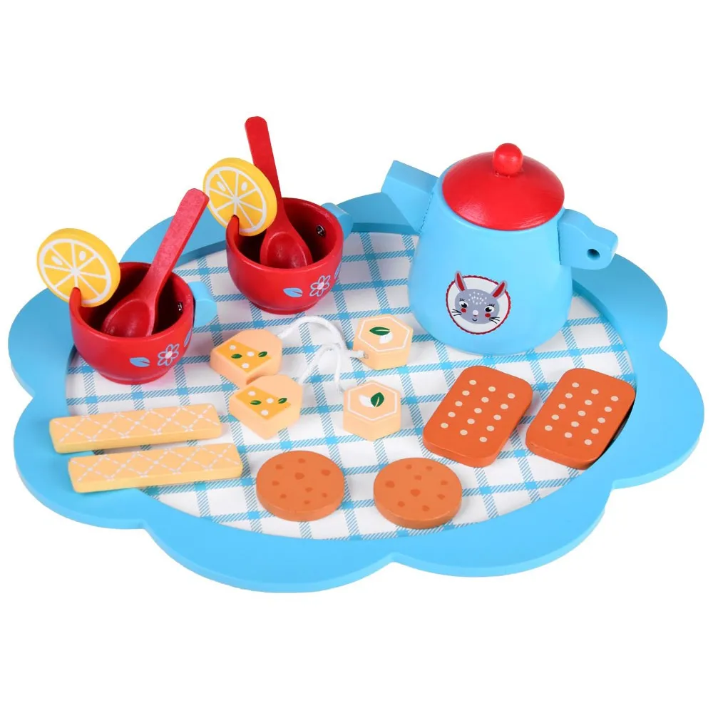 niebieski dzbanek z czerwoną przykrywką obok filiżanek