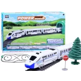 nowoczesny pociąg pasażerski z trzema wagonami na torach