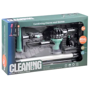 zbliżenie na otwierany kubełek na kurz odkurzacza dziecięcego