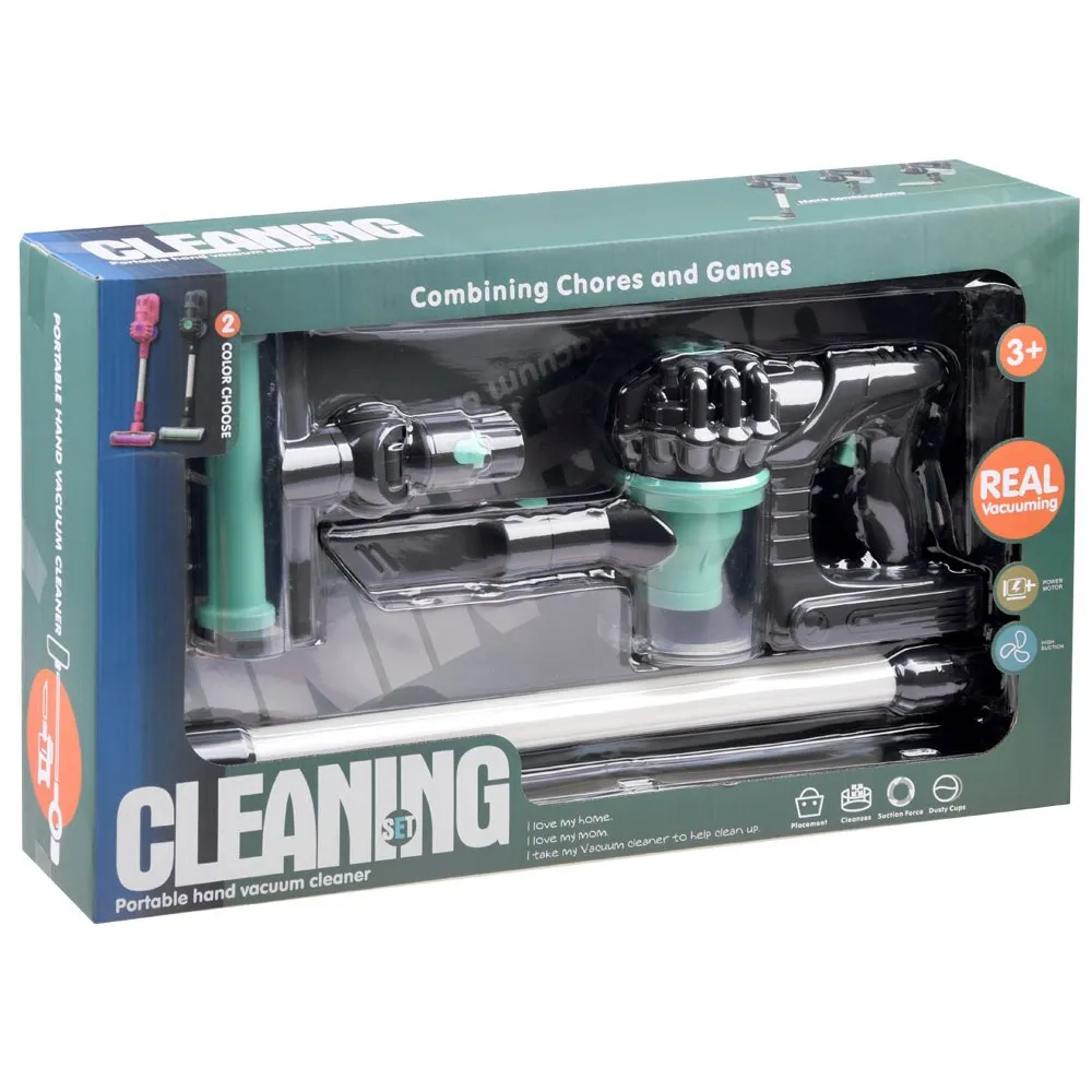 zbliżenie na otwierany kubełek na kurz odkurzacza dziecięcego