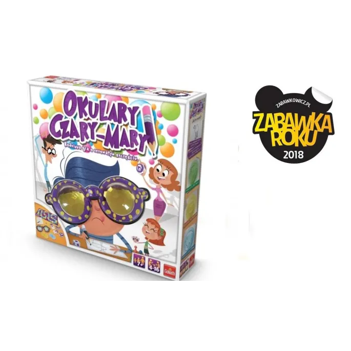 pudełko gry planszowej Okulary Czary-Mary z kolorową planszą