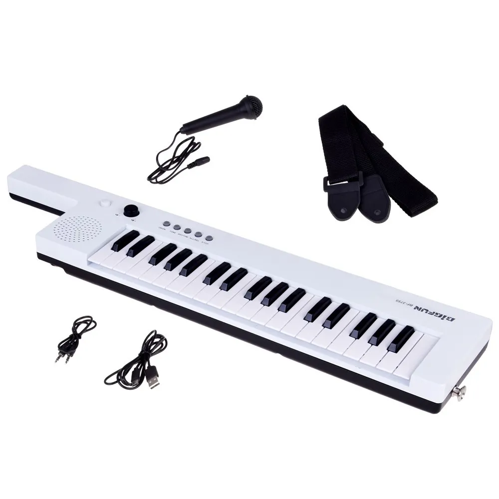 zbliżenie na klawiaturę keyboardu z widocznymi uchwytem i mikrofonem