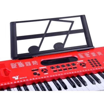 Organy Keyboard z mikrofonem 61kl czerwone IN0132